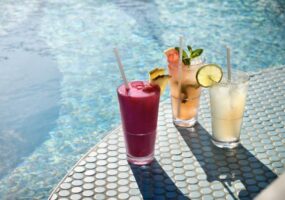 Three drinks on the side of the pool from Gym &amp; Tonic.
UK Photoshoot / Atlantis
Shoot Dates: Sept 27-30, 2021
Usage: Full Buyout
Goal: Food &amp; Beverages
Deliverables: Retouched images, gifs, and videos

TEAM
Photographer: Scott Grummett
https://www.scottgrummett.com
Agent: Terri Manduca
Food Stylist / AD: Elisa Merlo

CD: Christian Schrader
Art Buyer / Producer: Kathy Boos